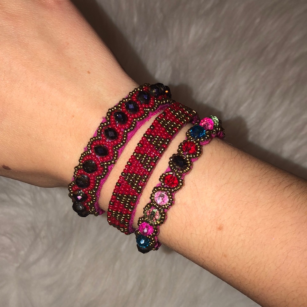 World Market Beaded Pink Bracelet